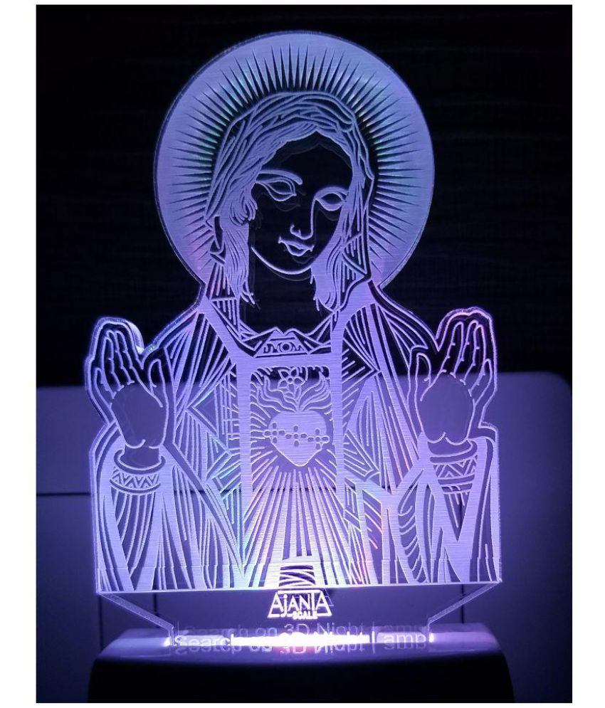     			Ajanta Mother Mary Jesus  code 2101 3D Night Lamp Multi - Pack of 1
