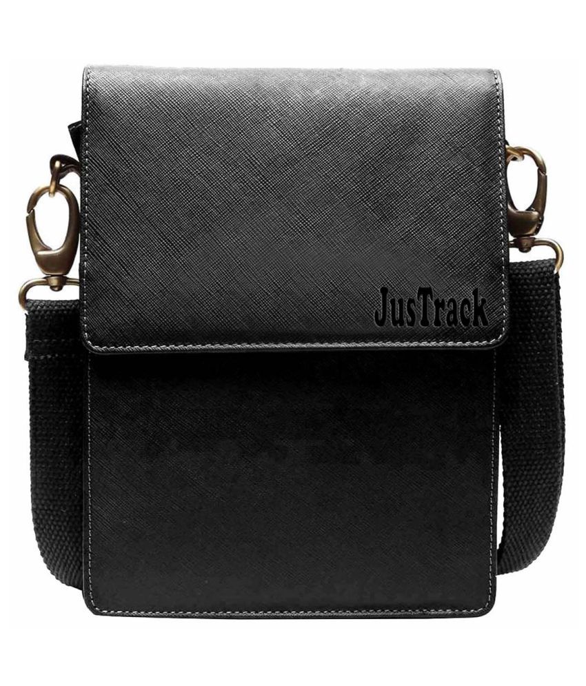 Justrack LSBU5-JT_6 Black Leather Casual Messenger Bag - Buy Justrack ...