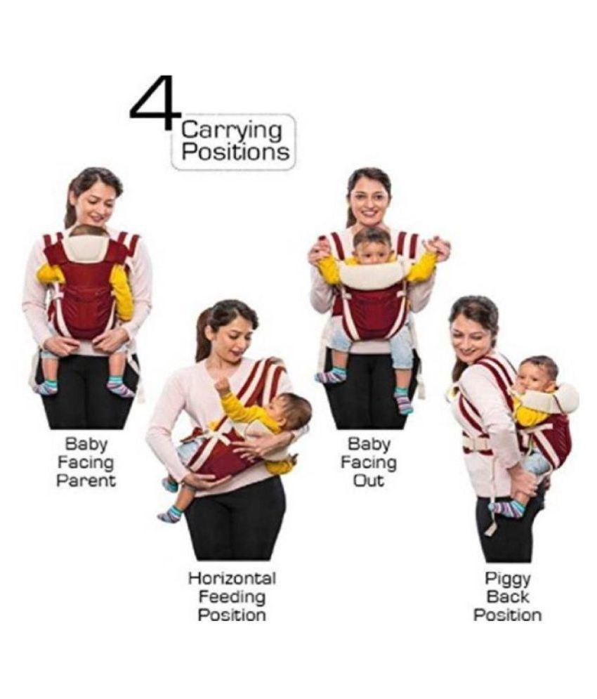 Nagar International Soft New born Baby Carrier Maroon 4 in 1 Position