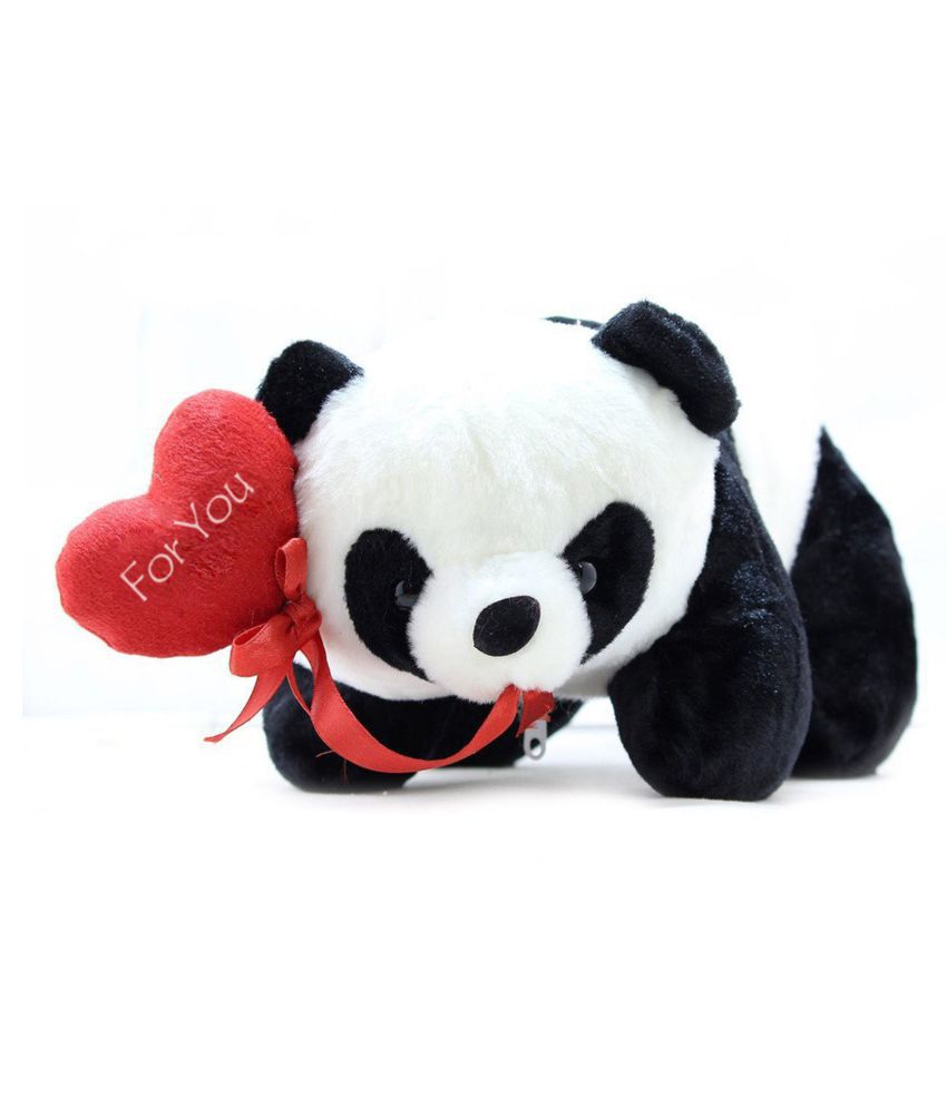     			Tickles Soft Stuffed Plush Animal Toy Romantic Panda with for You Special Heart Valentine Gift for Girlfriend (Color: Black and White Size: 26 cm)