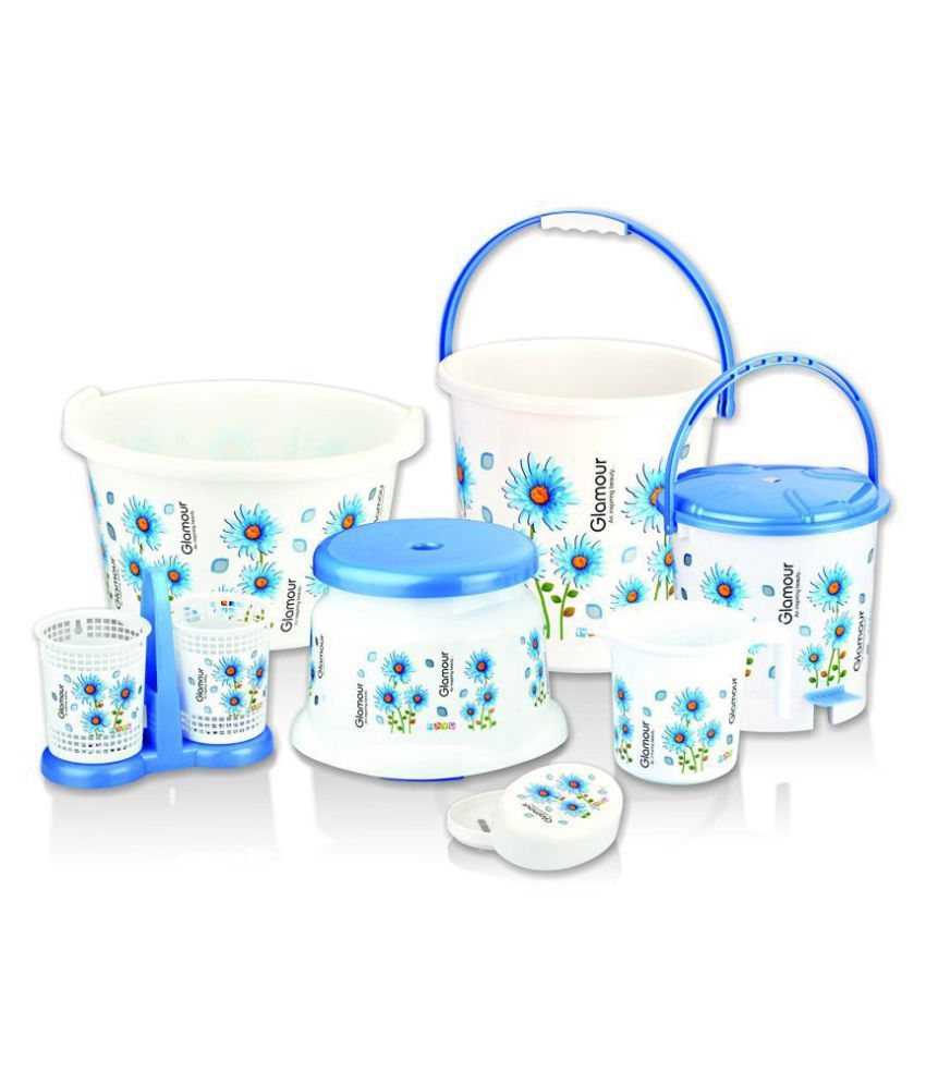 Mayo Plastic Bathroom Bucket Set