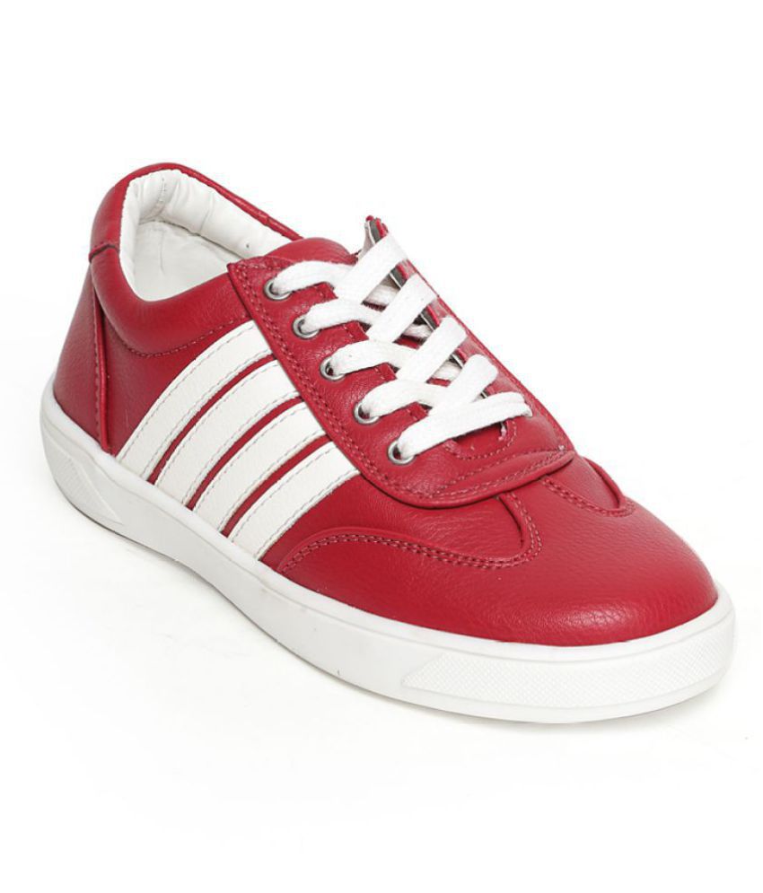     			Bruno Manetti Unisex Kids Red Faux Leather Sneakers