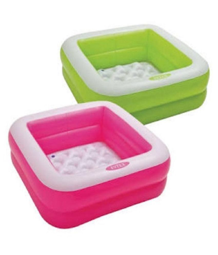 Intex Aadoo Square Kids Bath Tub, 3ft (Color May Vary Green OR Pink)