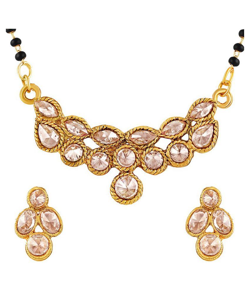     			Asmitta Designer Designer Gold Plated Lct Stone Mangalsutra Set For Women