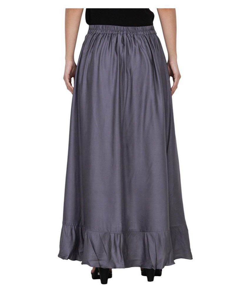 Buy OuterWear Rayon Ruffled skirt - Grey Online at Best Prices in India ...