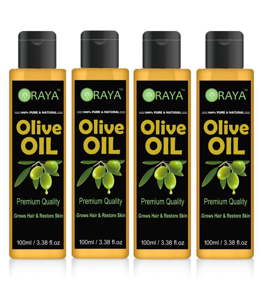     			ORAYA 100% Pure & Natural Extra Light Virgin Olive OIl Hair Oil- 400 ml Pack of 4