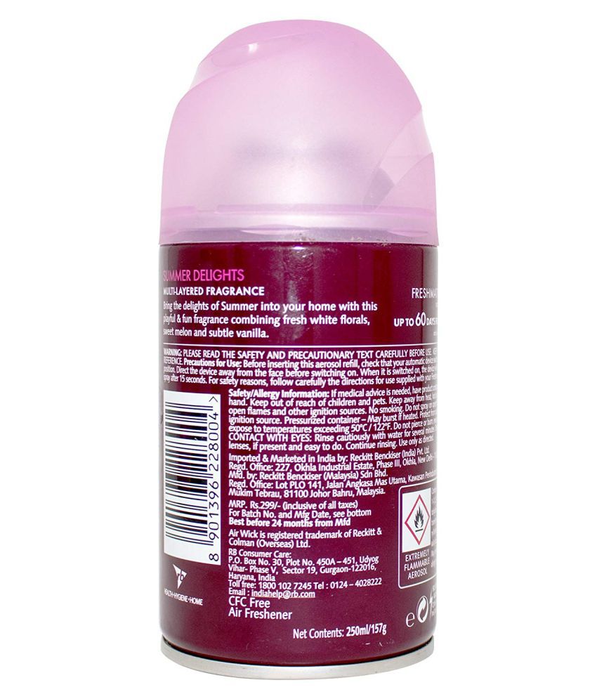 Airwick Summer Delights Room Freshener Spray Refill 250 Ml Pack Of 3