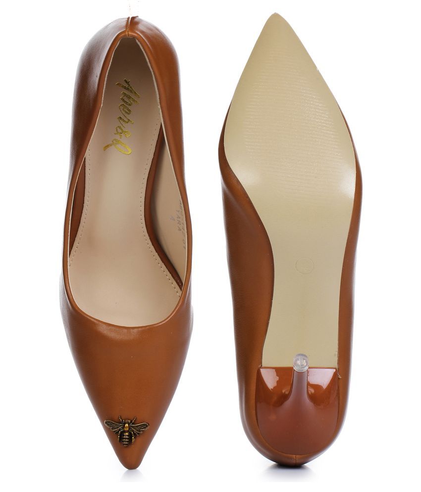 platform tan heels