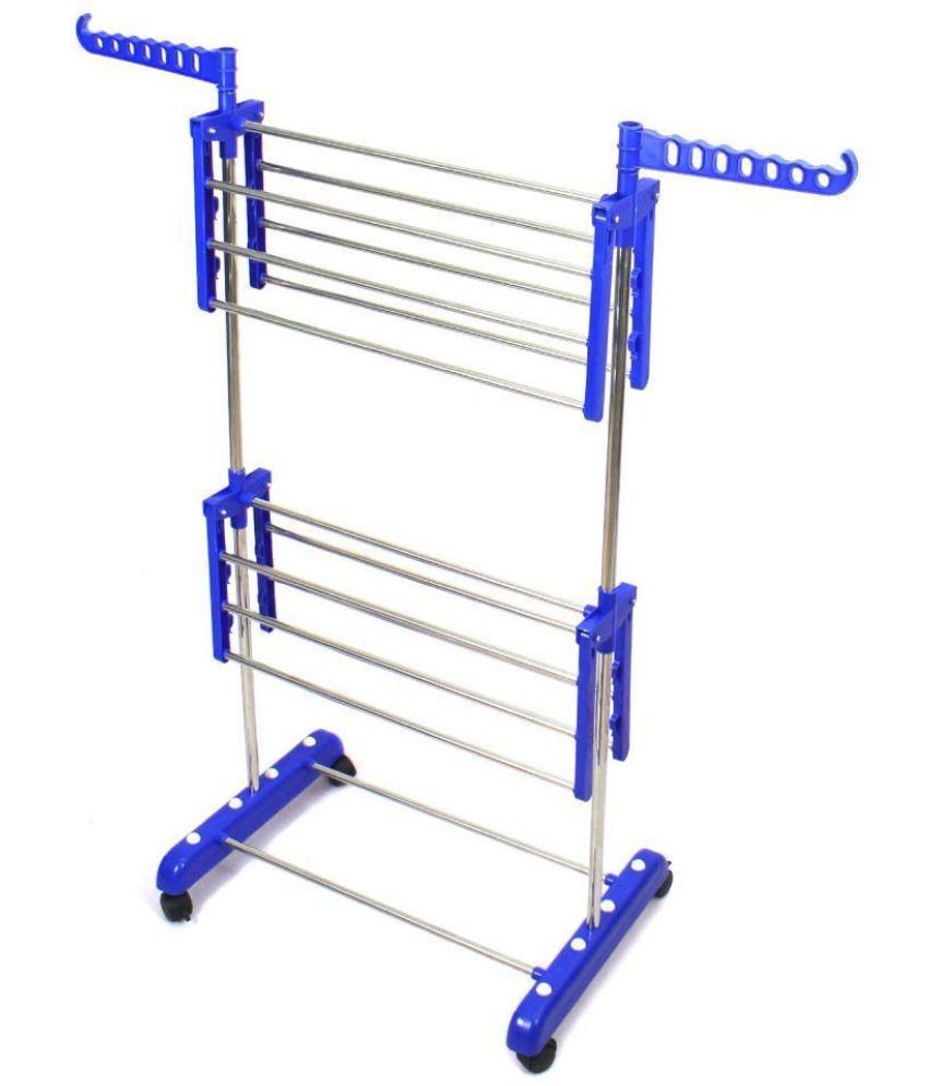     			TNC SS 1POLE 2 TIER BLUE002 Stainless Steel, Polypropylene Floor Cloth Dryer Stand  (Blue)