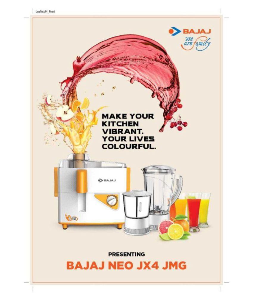 Bajaj neo jx4 450 Watt 2 Jar Juicer Mixer Grinder Price in India Buy