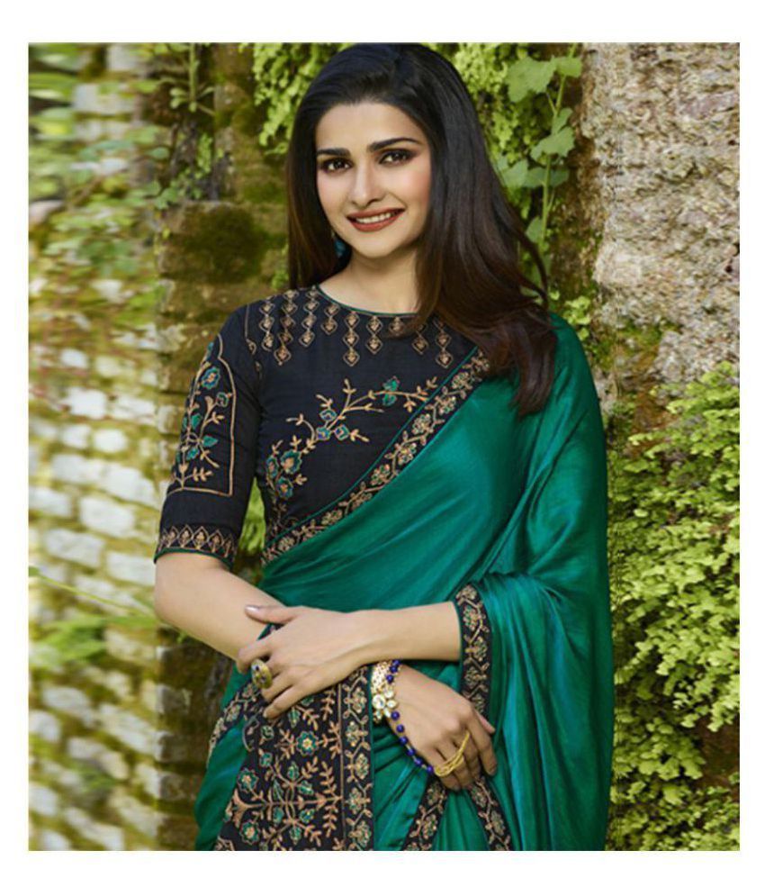 LAXMIPATI FASHION Green Silk Saree - Buy LAXMIPATI FASHION 