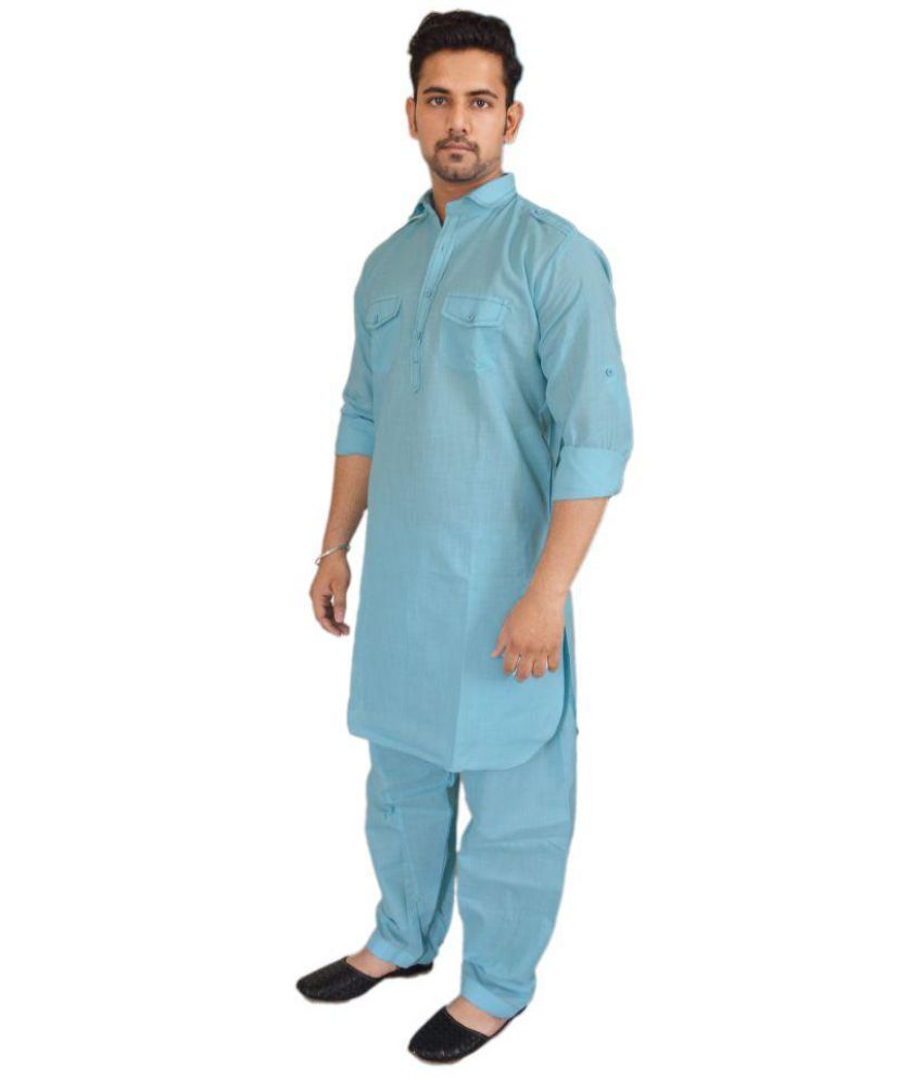 light blue pathani kurta