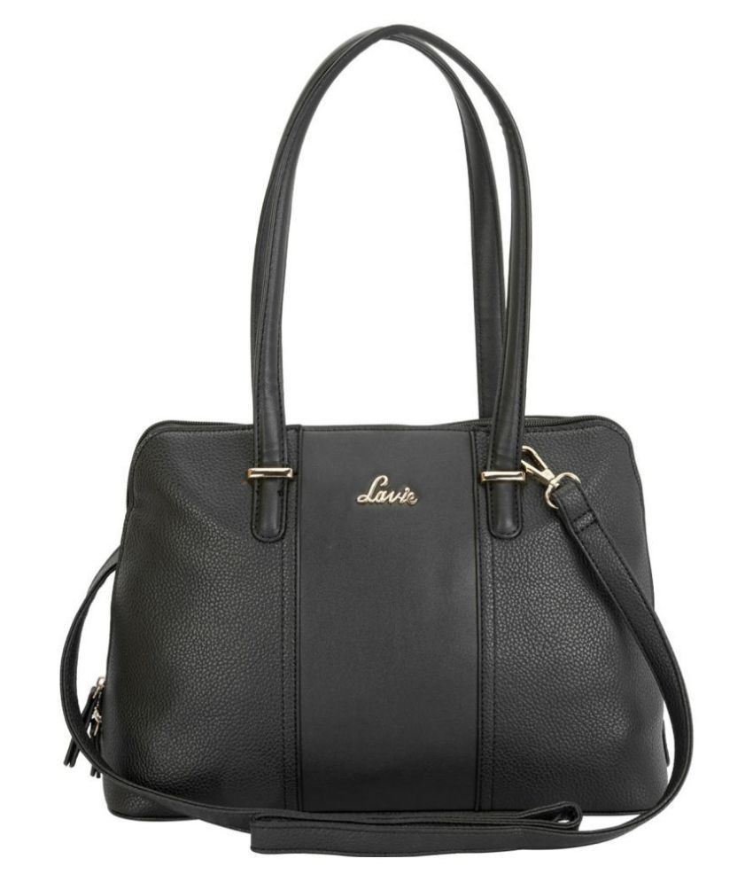 Lavie Black Pure Leather Shoulder Bag - Buy Lavie Black Pure Leather Shoulder Bag Online at Best 