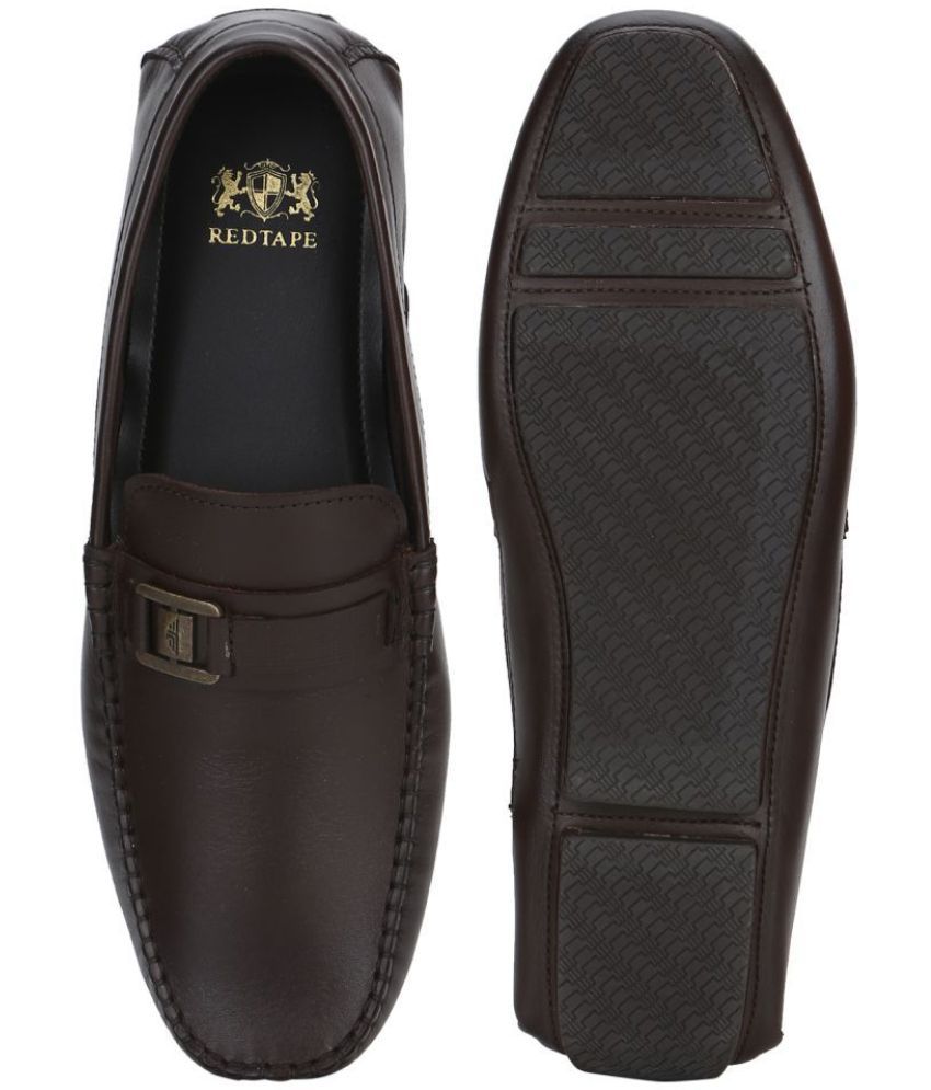 redtape brown loafers