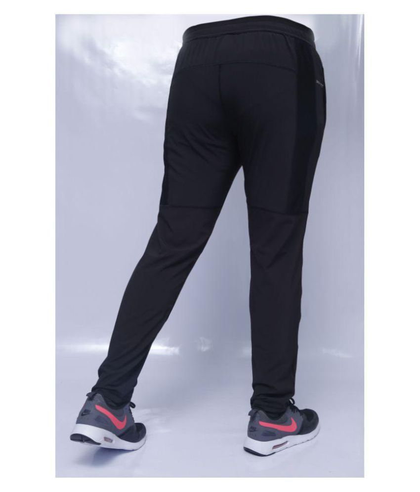 nike black polyester lycra track pants