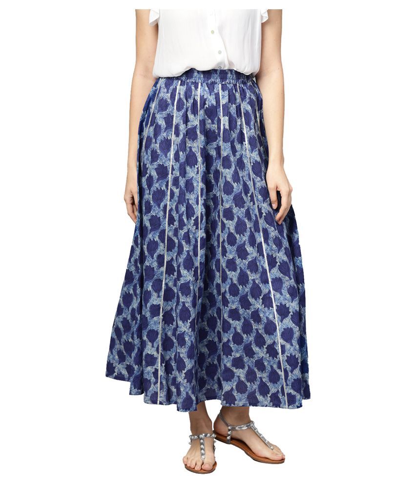 Buy Jaipur Kurti Cotton Straight Skirt - Blue Online at Best Prices in ...