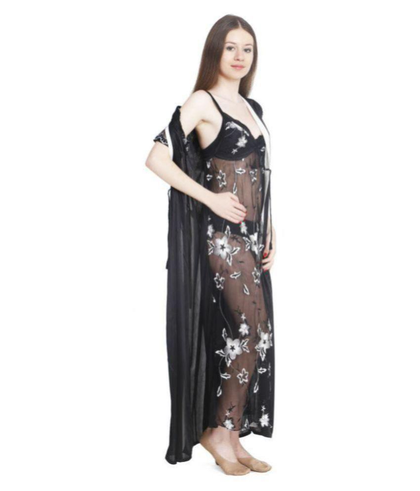 Buy Diljeet Net Nighty And Night Gowns Black Online At Best Prices In India Snapdeal