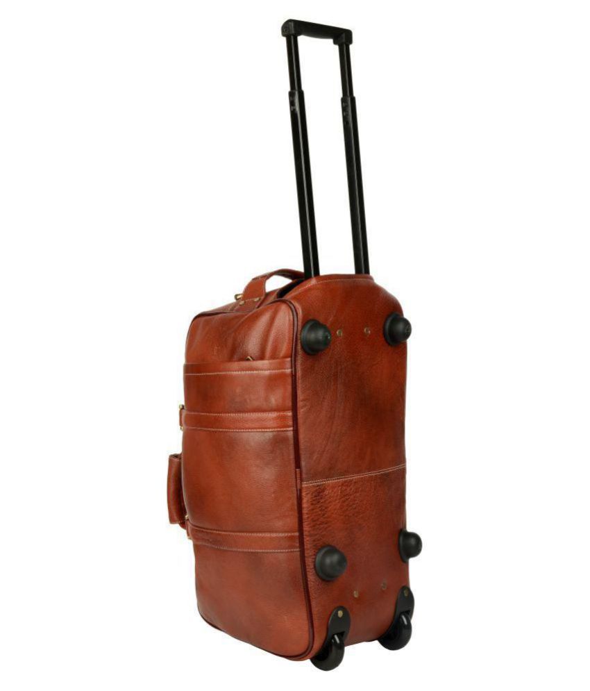 Brand Leather Tan Solid Duffle Bag - Buy Brand Leather Tan Solid Duffle Bag Online at Low Price ...