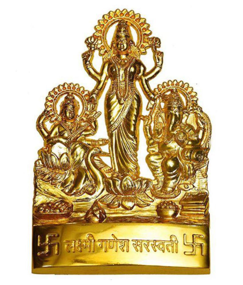     			RUDRA DIVINE Lakshmi Ganesha Saraswati Idol ( 7 cm )