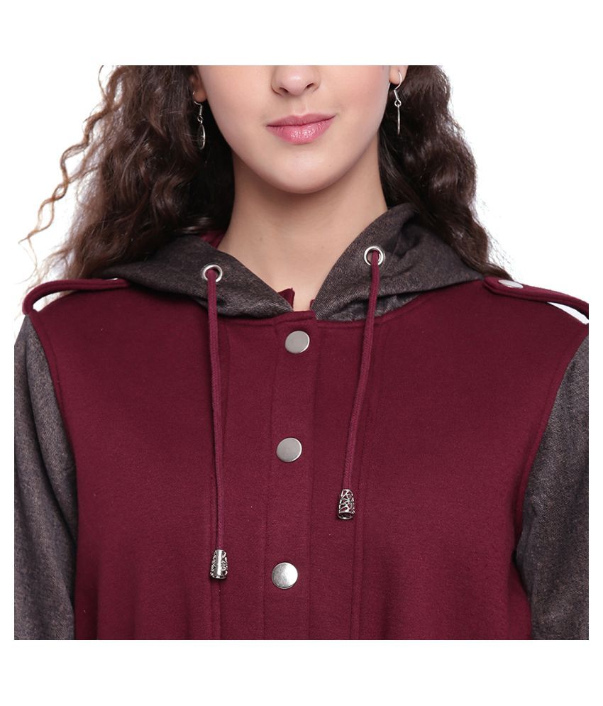 maroon parka jacket