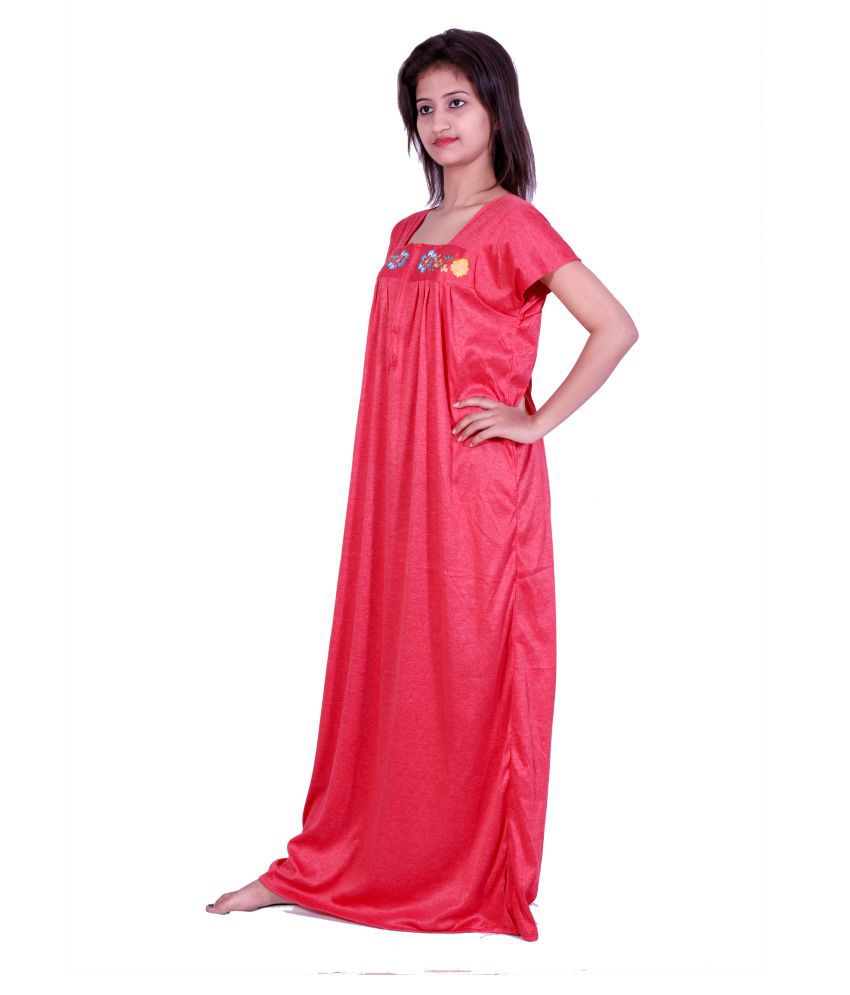 Buy Deep Fashions Hosiery Nighty And Night Gowns Red Online At Best 