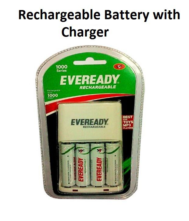    			Eveready Ultima Rechargeable Nimh 700 mAh 4 Pc batteries with AA charger for Camera