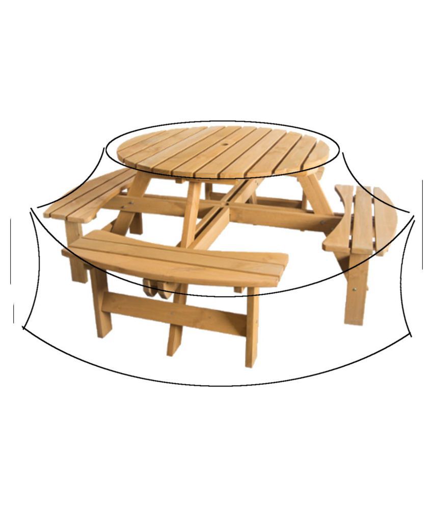 Buy 8 Seater Round Picnic Table Cover Vinyl Waterproof Patio Outdoor Camping 71x30 Online At Low Price In India Snapdeal
