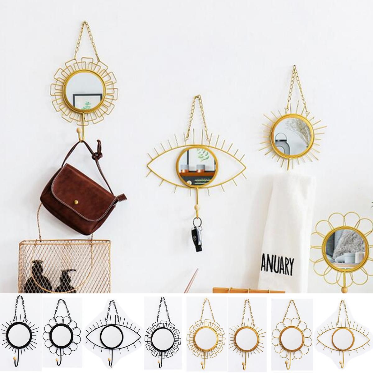 Wall Hanging Simple Wrought Iron Hook Mirror Baby Kid's Room Ornamen NEW 