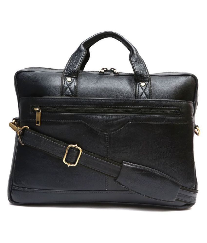 BEHIDE BHLB05 Black Leather Office Bag - Buy BEHIDE BHLB05 Black ...