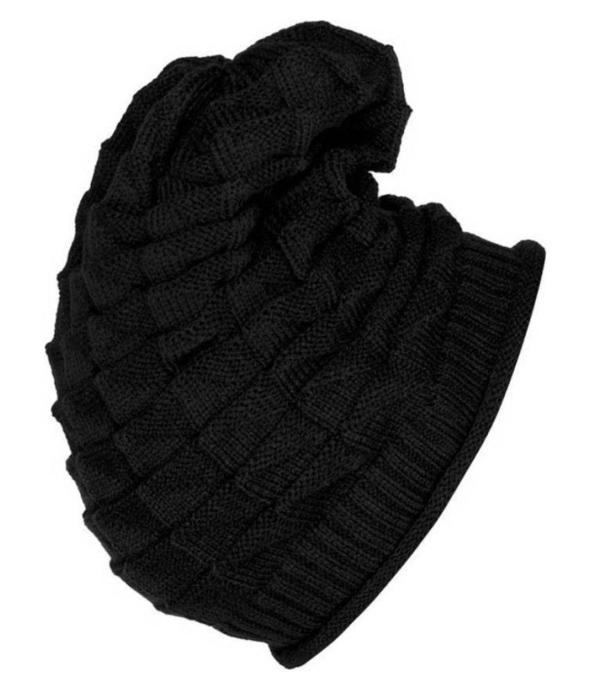     			Tahiro Black Woollen Beanie Cap - Pack Of 1