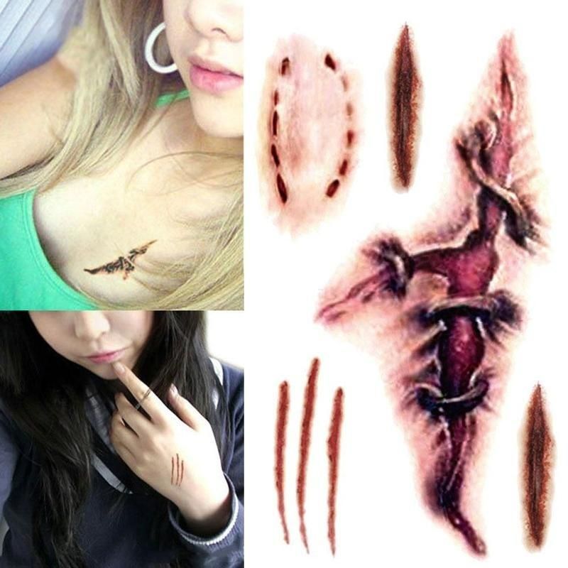 Tattoo Sticker Cool Temporary Horror Wound Scar Gore Blood Decoration: Buy  Online at Best Price in India - Snapdeal