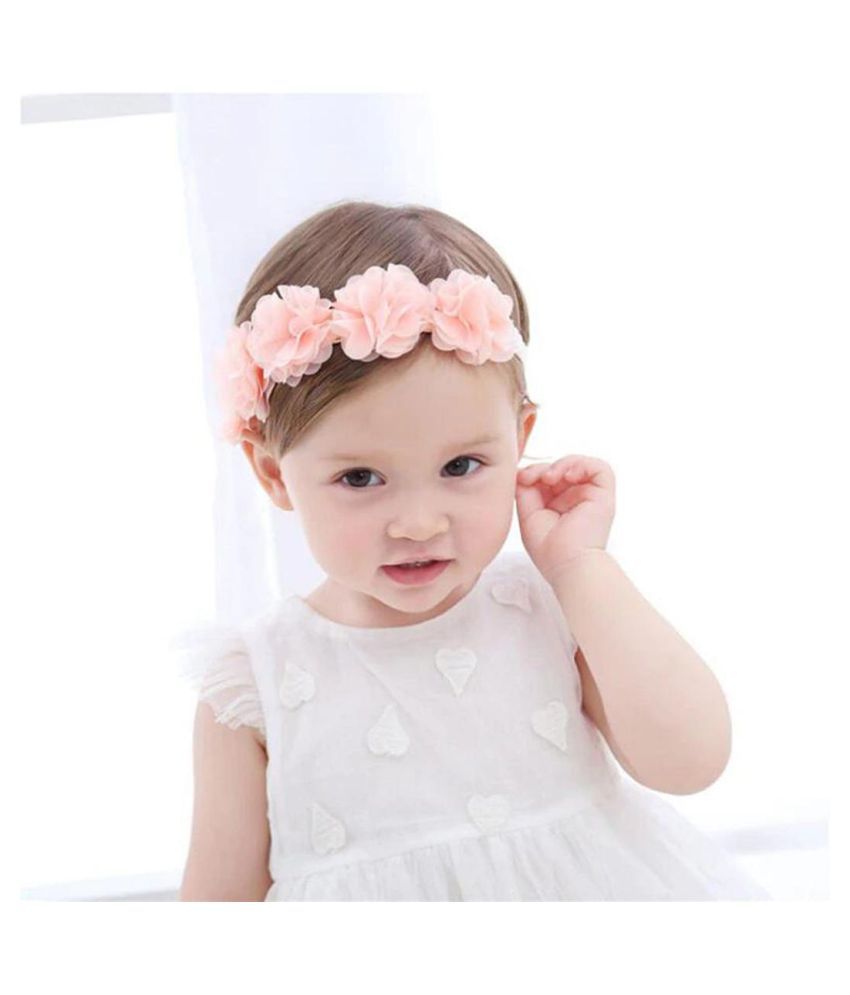 New Baby Girls Baptism Headbands Infant Toddler Christening Headbands