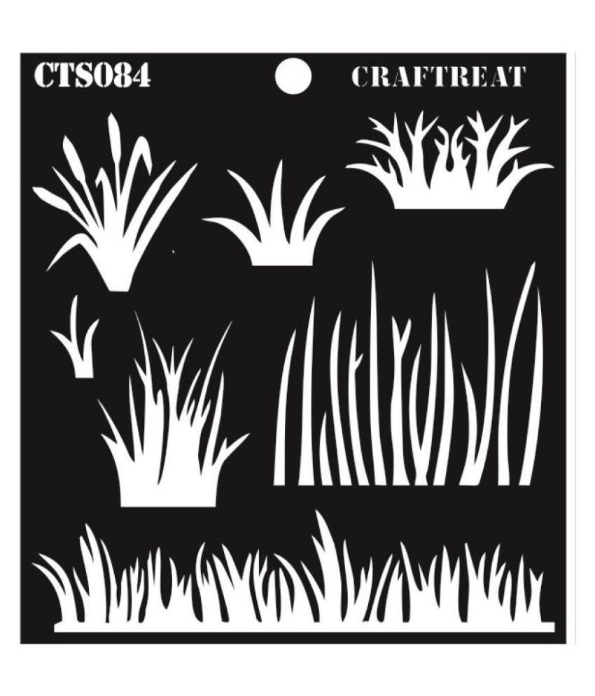 Craftreat Stencil Grass 6 X - Grass Stencil For Wall Craftreat Stencil Grass 6 X - Grass Stencil For Wall