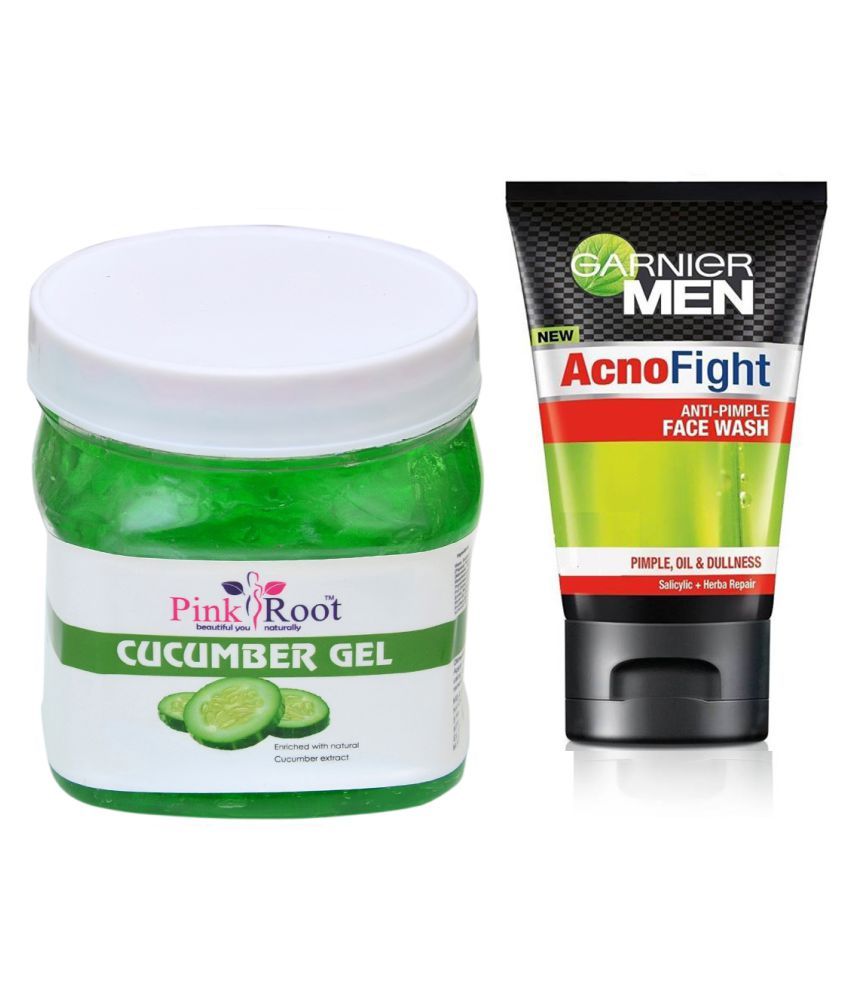 Pink Root Cucumber Gel 500g, Garnier Acno Fight Face Wash 100 gm Pack