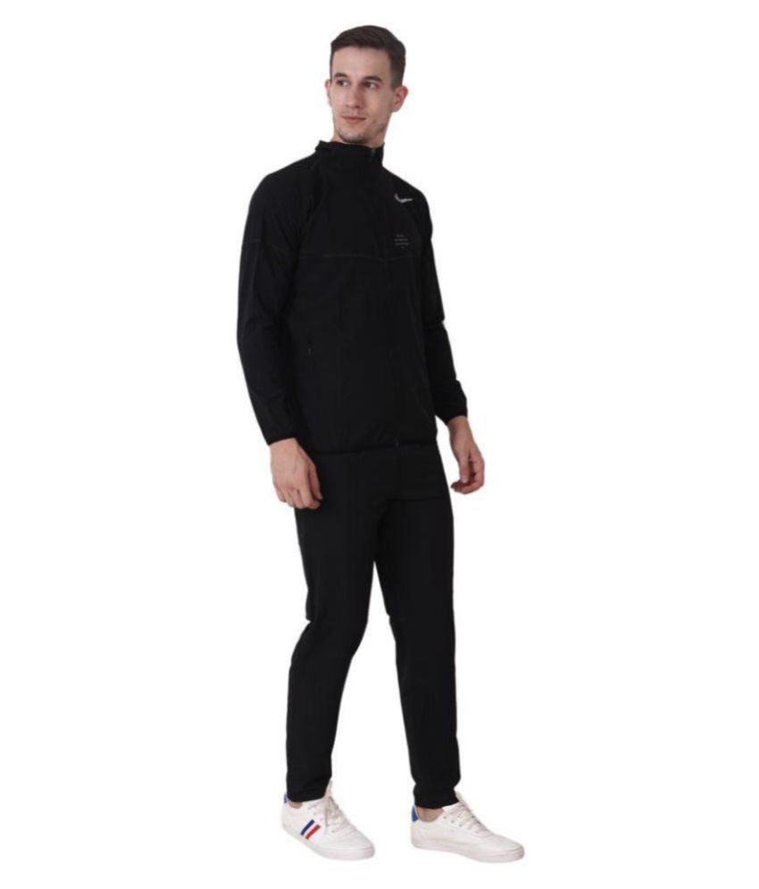 nike black polyester lycra tracksuit