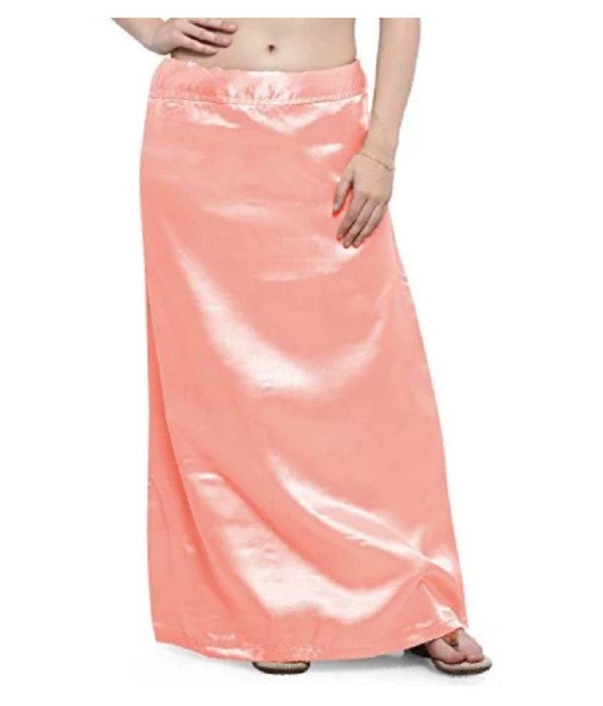 DX POINT Peach Satin Petticoat Price in India - Buy DX POINT Peach Satin Petticoat Online at 