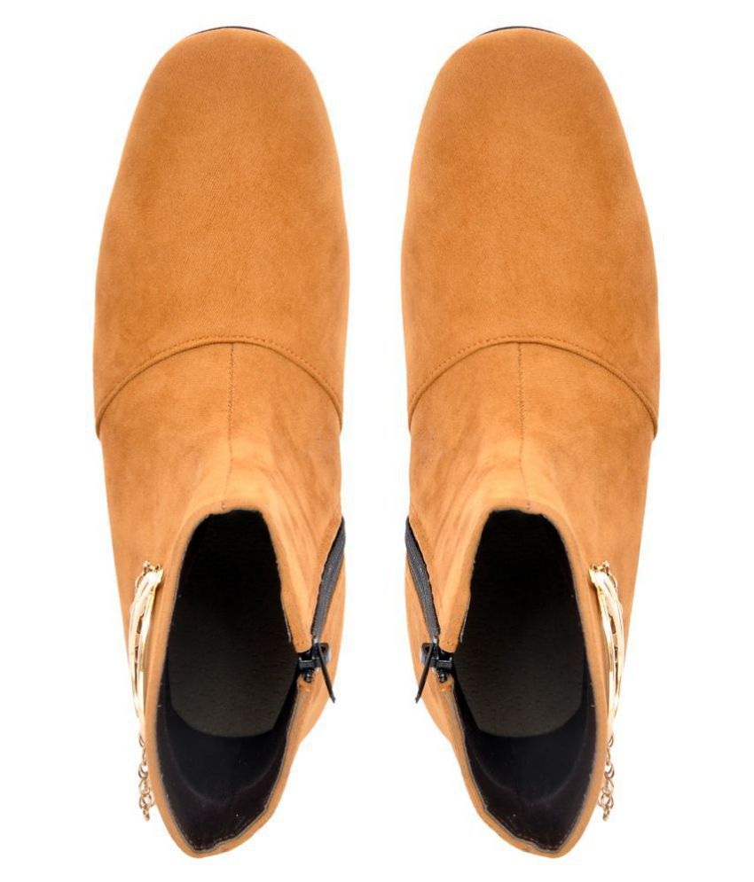 tan ankle bootie