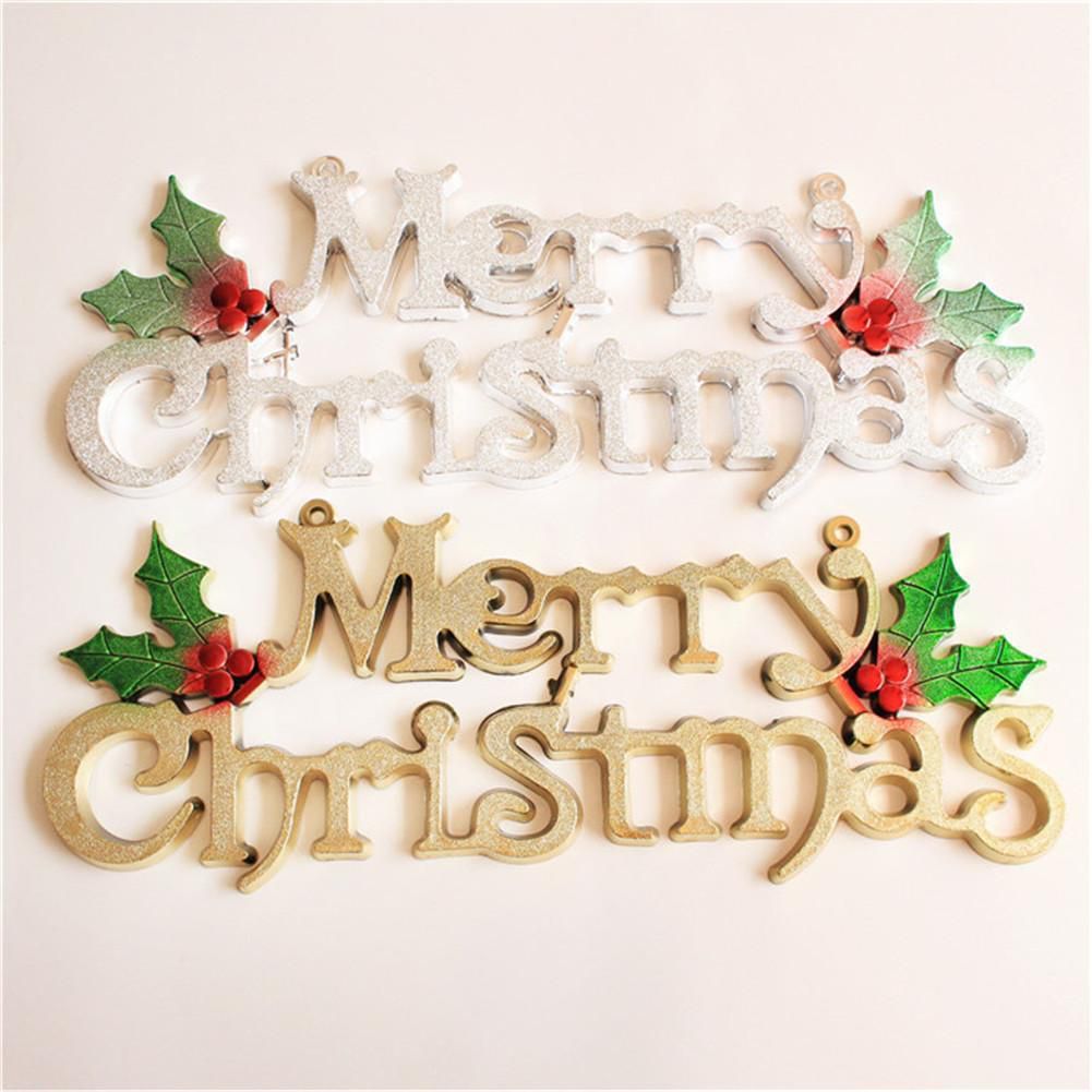 2Pcs Door Wall Hanging Ornament ''Marry Christmas'' Letter Xmas Decor Party