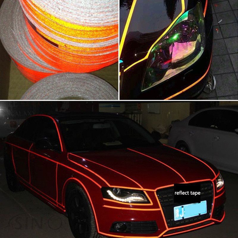 1Pc - 5 Meter Universal Car Body Rim Reflective Self-Adhesive Stripe ...