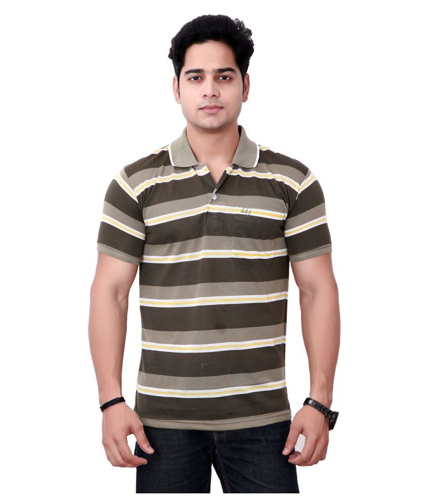     			Awack Green Slim Fit Polo T Shirt