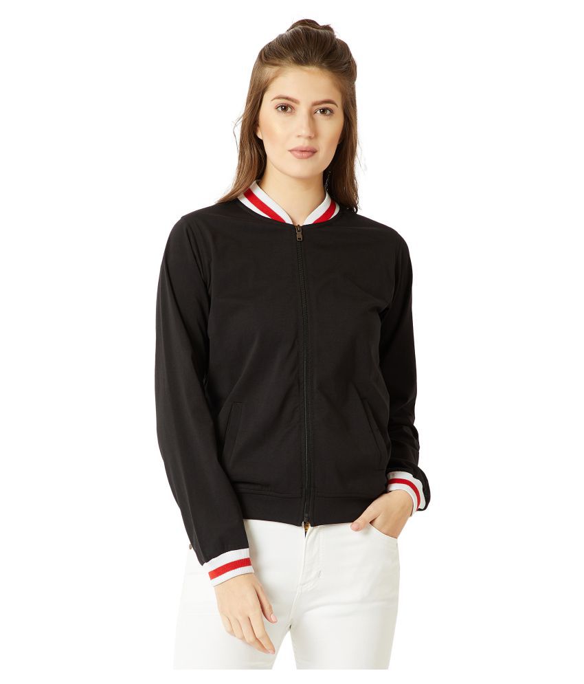 Miss Chase Cotton Black Bomber Jackets