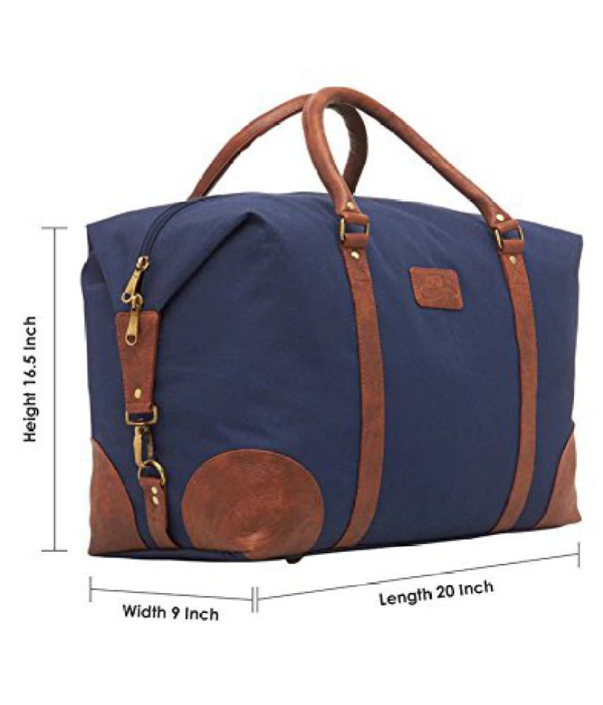 Leather World Blue Solid Duffle Bag - Buy Leather World Blue Solid ...
