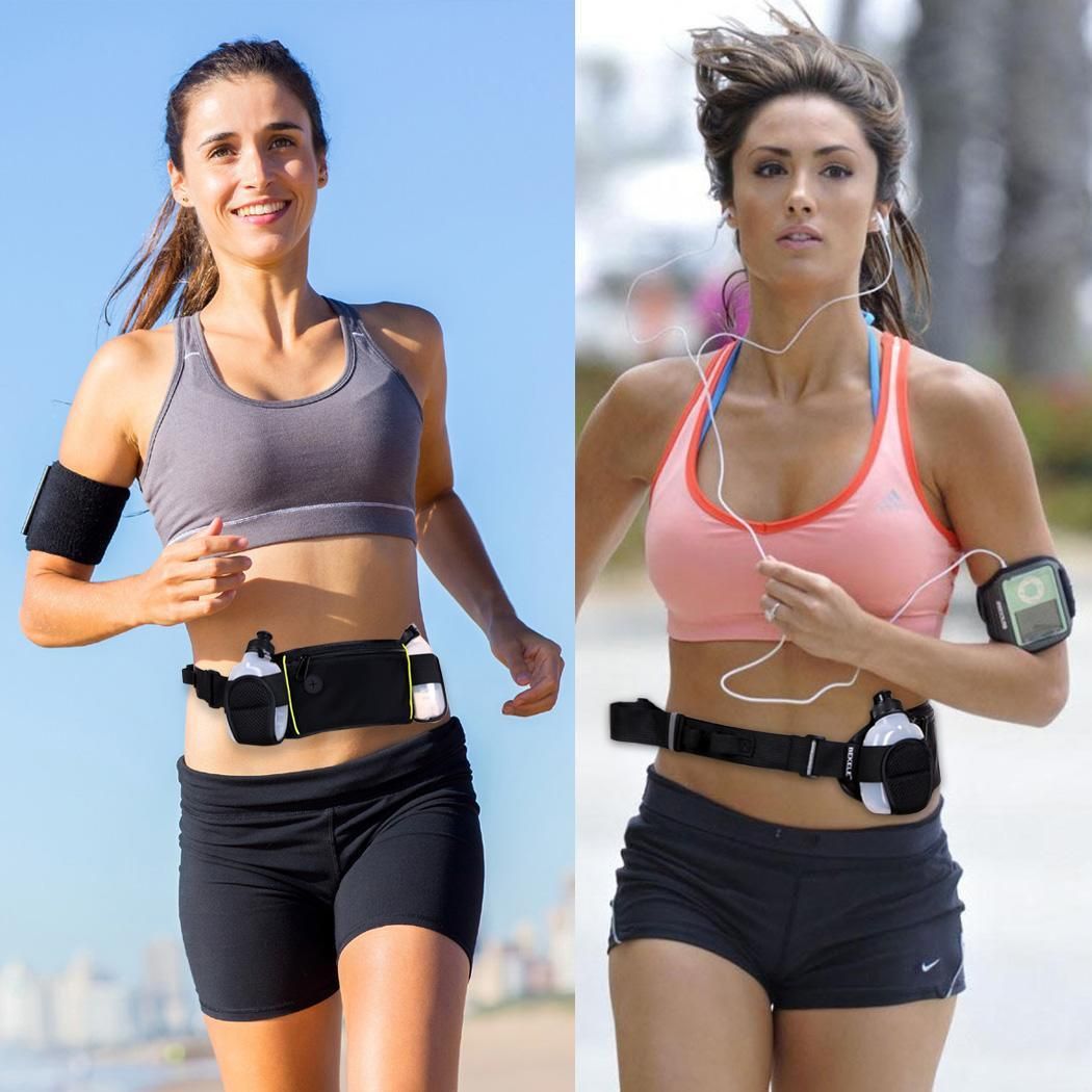 running waist belt with water bottle