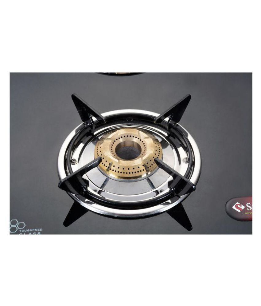 Surya Flame Glaze Black 3 Burner 3 Burner Manual Gas Stove Price in