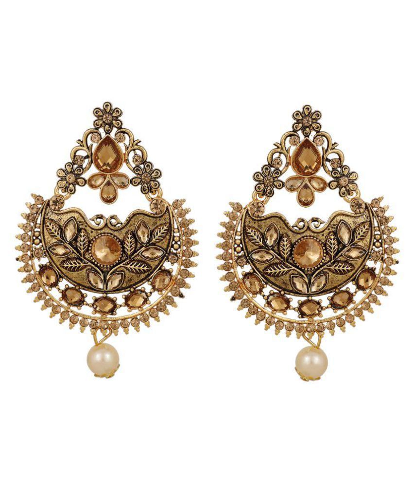     			Piah Gold-Plated LCT Beaded Dangle & Drop Earrings For Women