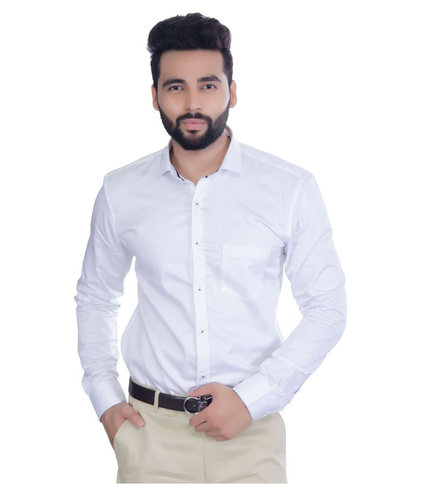 white slim fit formal shirt