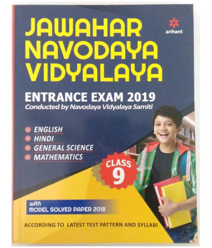 Arihant Jawahar Navodaya Vidyalaya Entrance Exam 2019 Class 9 In English With Solved Model Paper 2018 English Hindi Science Mathematics 350