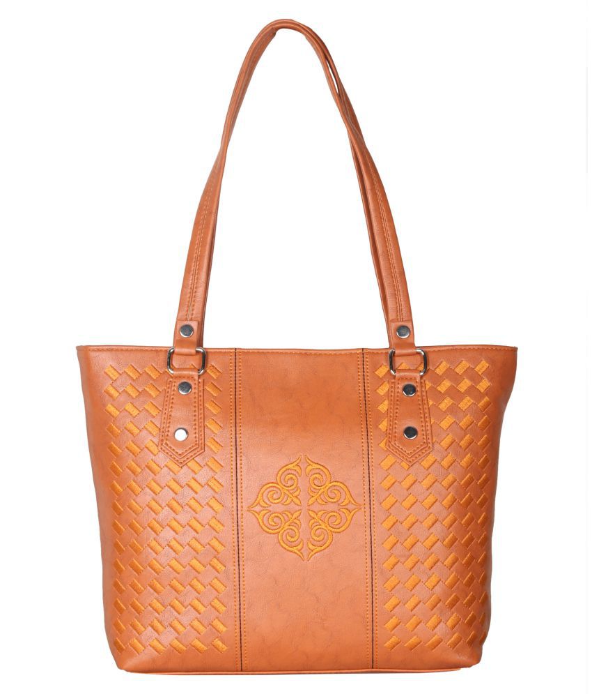     			Goodwin Orange P.U. Shoulder Bag