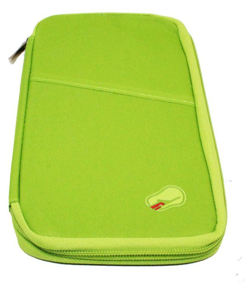 Everbuy Long Travel Passport Holder Wallet Case Pouch Nylon Green