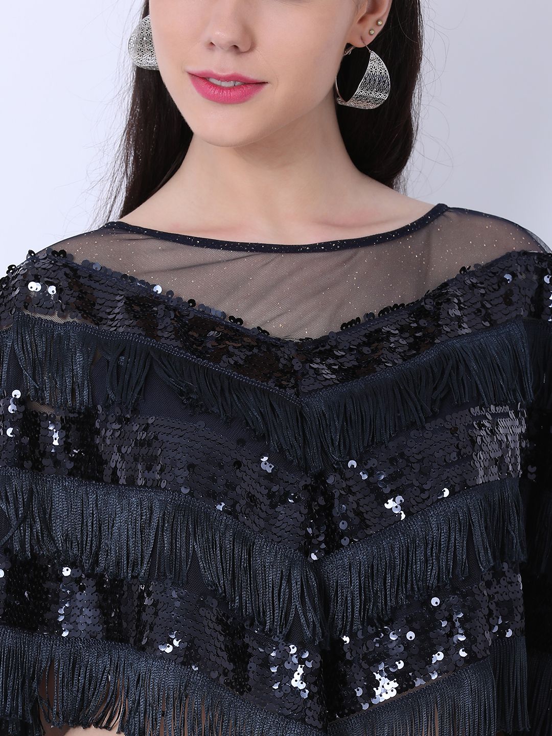 poncho net dress